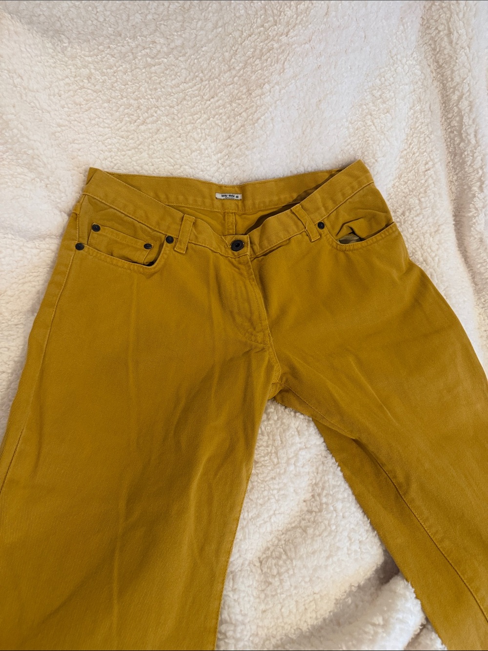 Miu Miu Mustard Yellow Denim Trousers 30